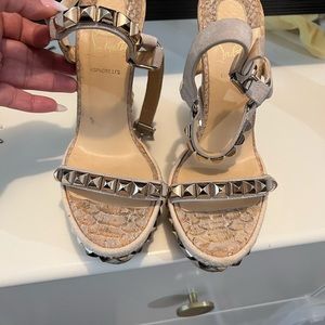 louboutin wedges authentic gently used in excellent condition size 37 Fit a 6.5